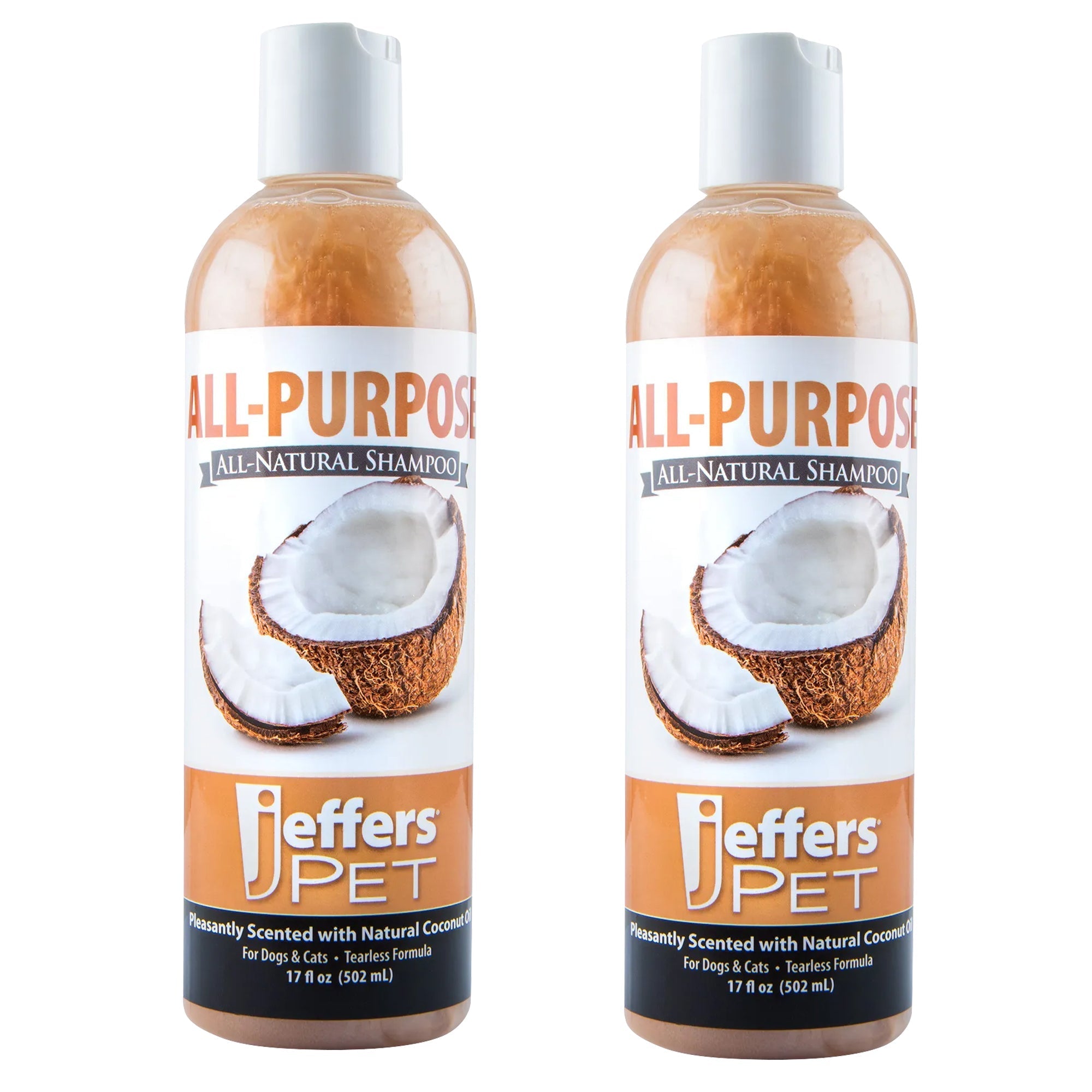 Jeffers Pet Tearless All-Purpose All-Natural Coconut Oil Shampoo for Dogs & Cats 17 oz 2 Coconut