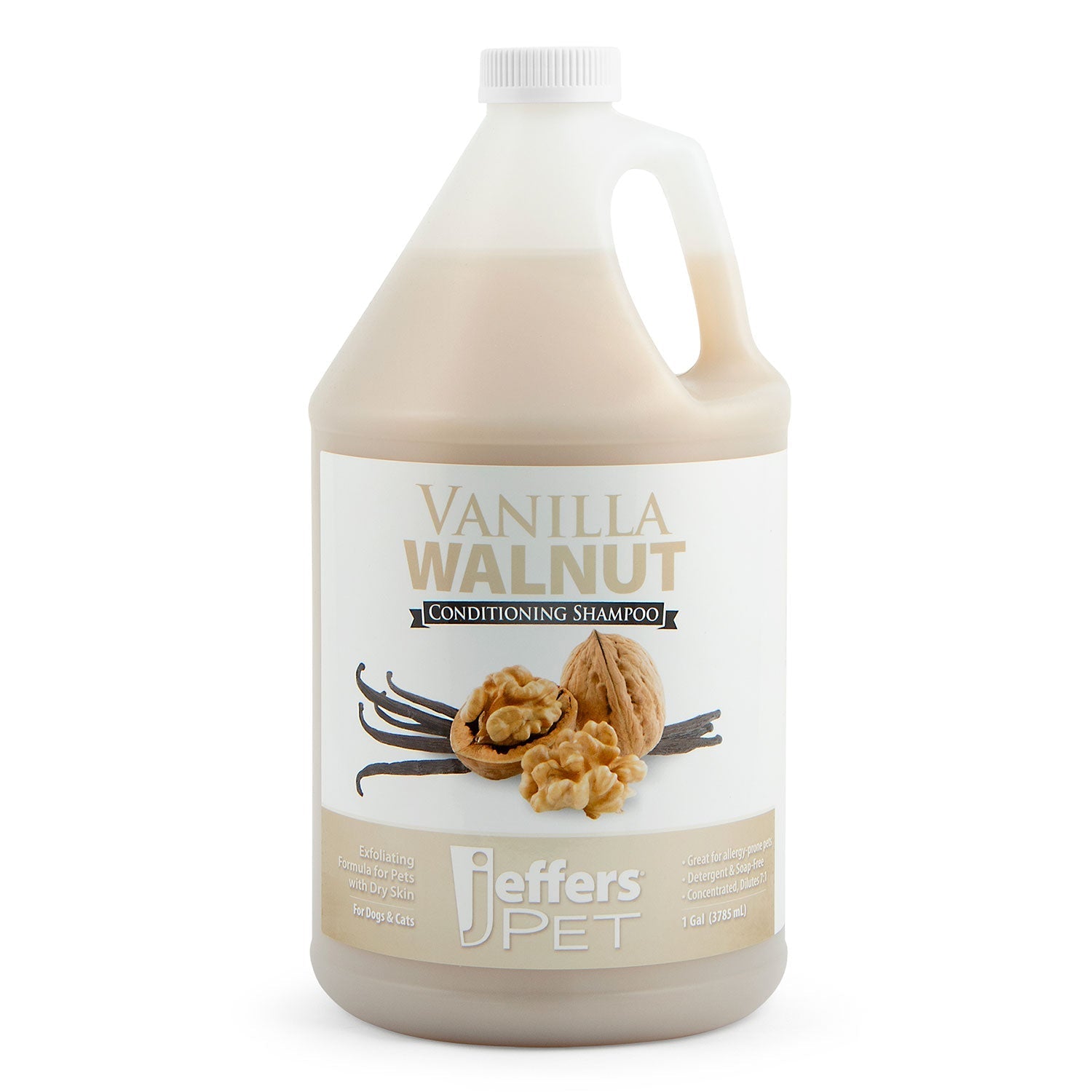 Jeffers Pet Vanilla Walnut Exfoliating Dog & Cat Conditioning Shampoo Vanilla Walnut 1 gallon 1