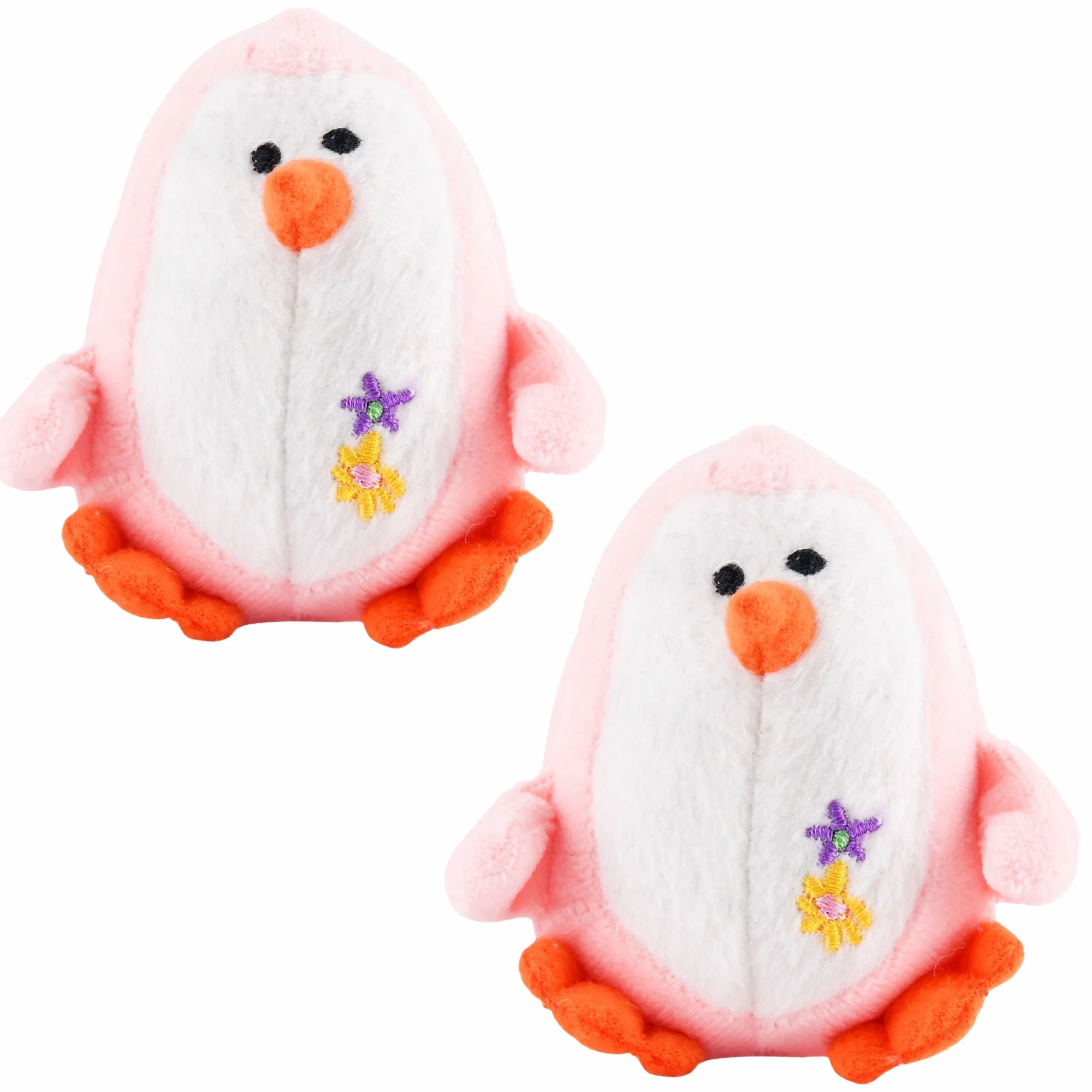 Jeffers Plush Penguin Squeaker Toy for Puppies & Small Dogs Pink 2 ct