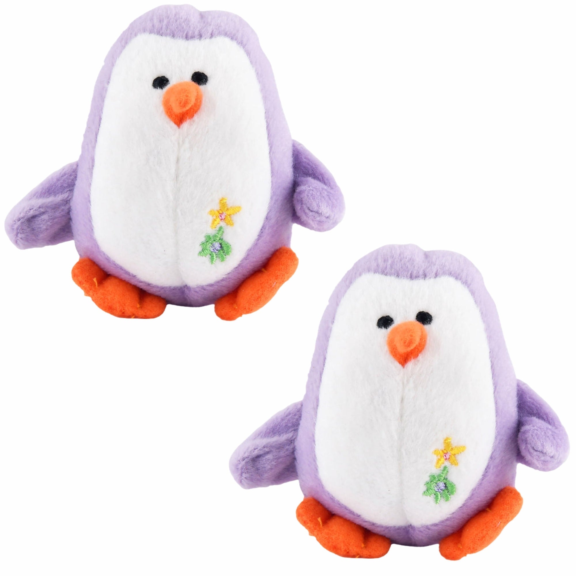Jeffers Plush Penguin Squeaker Toy for Puppies & Small Dogs Purple 2 ct