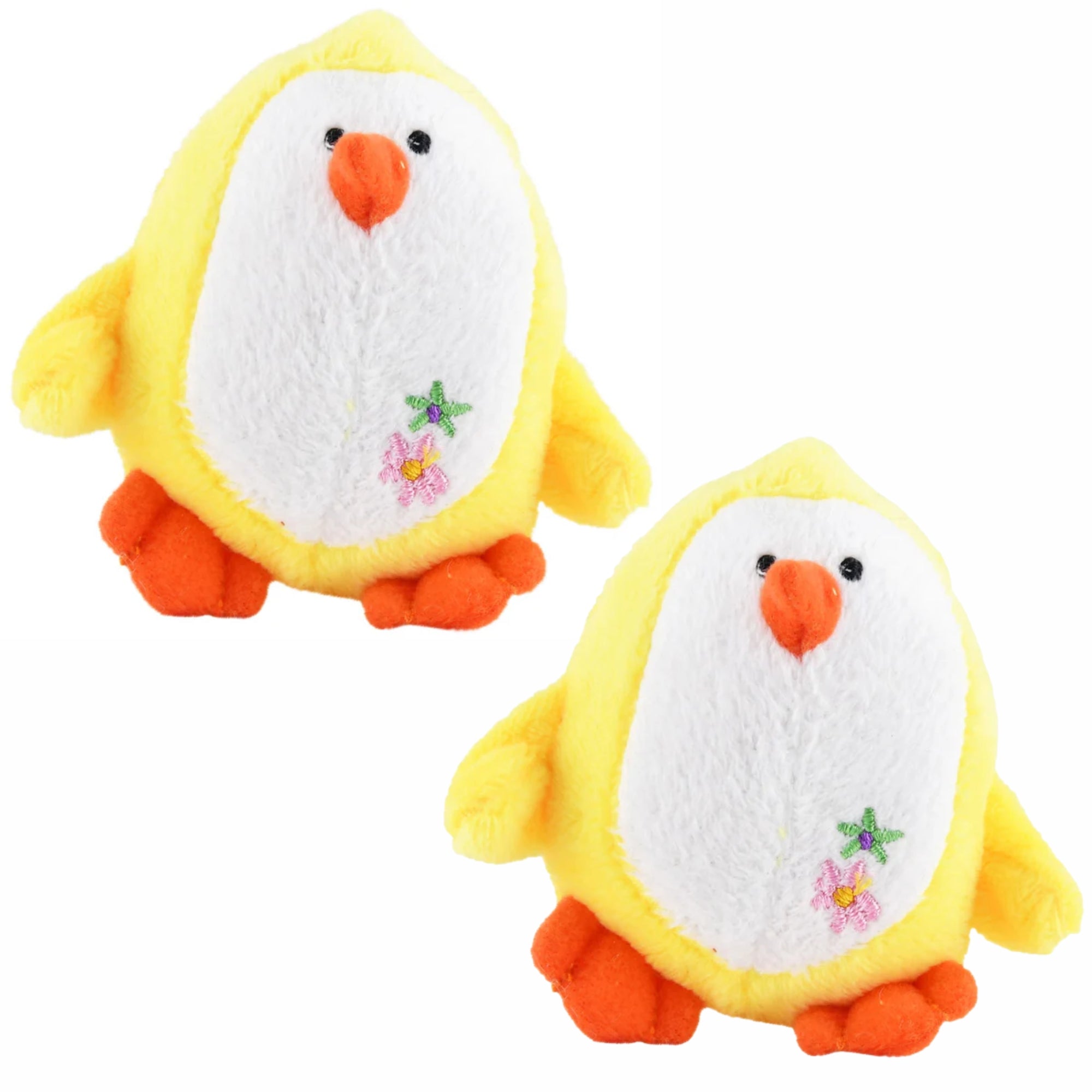 Jeffers Plush Penguin Squeaker Toy for Puppies & Small Dogs Yellow 2 ct