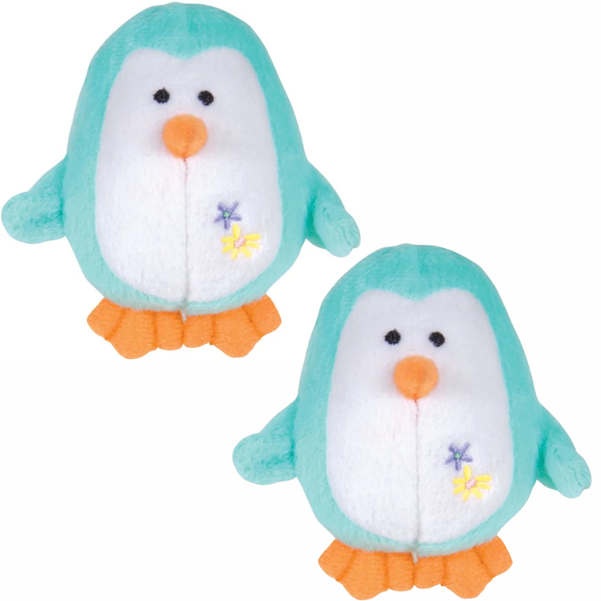 Jeffers Plush Penguin Squeaker Toy for Puppies & Small Dogs Light Green 2 ct