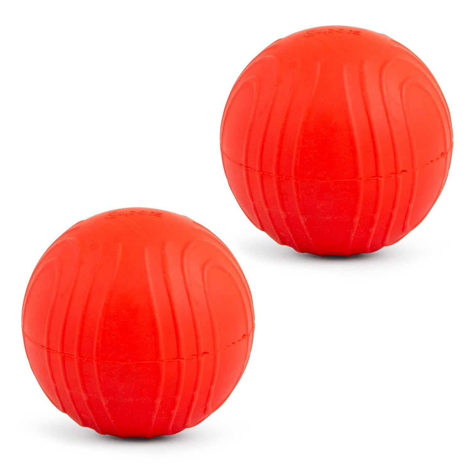 Jeffers Red Bouncing Ball with Waves Natural Rubber Dental Dog Chew Toy for Energetic Play Red Medium 2