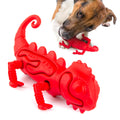 Jeffers Red Chameleon Natural Eco-Friendly Rubber Dental Dog Chew Toy for Medium Chewers Red Medium 1