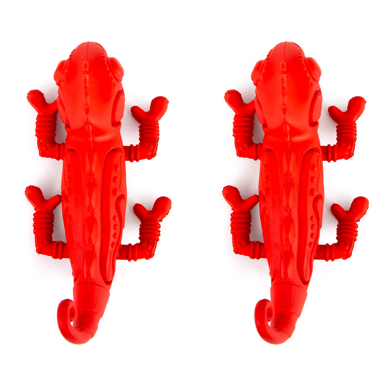 Jeffers Red Chameleon Natural Eco-Friendly Rubber Dental Dog Chew Toy for Medium Chewers Red Medium 2
