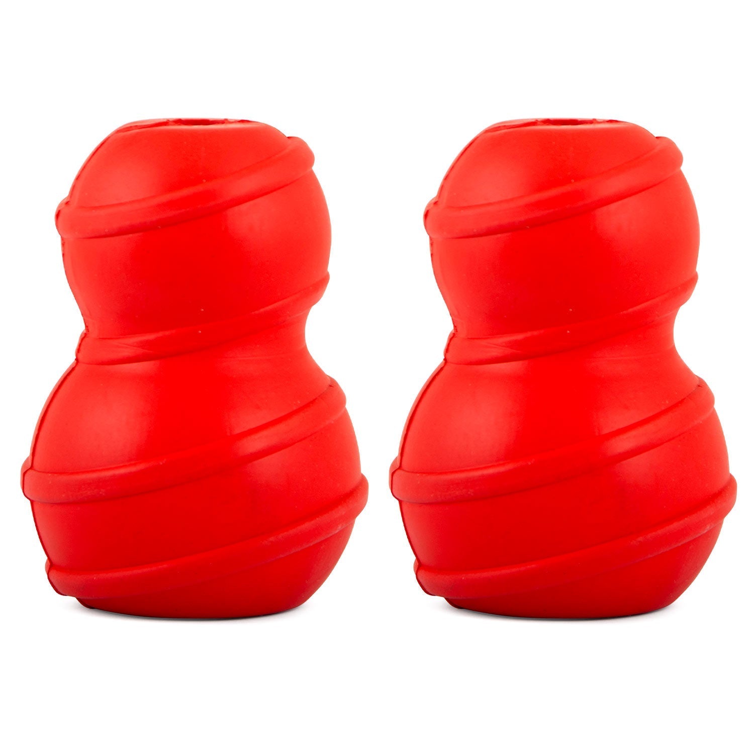 Jeffers Red Classic Stuffable Fetch & Chew Natural Rubber Treat Dispensing Dental Dog Toy Red Medium 2