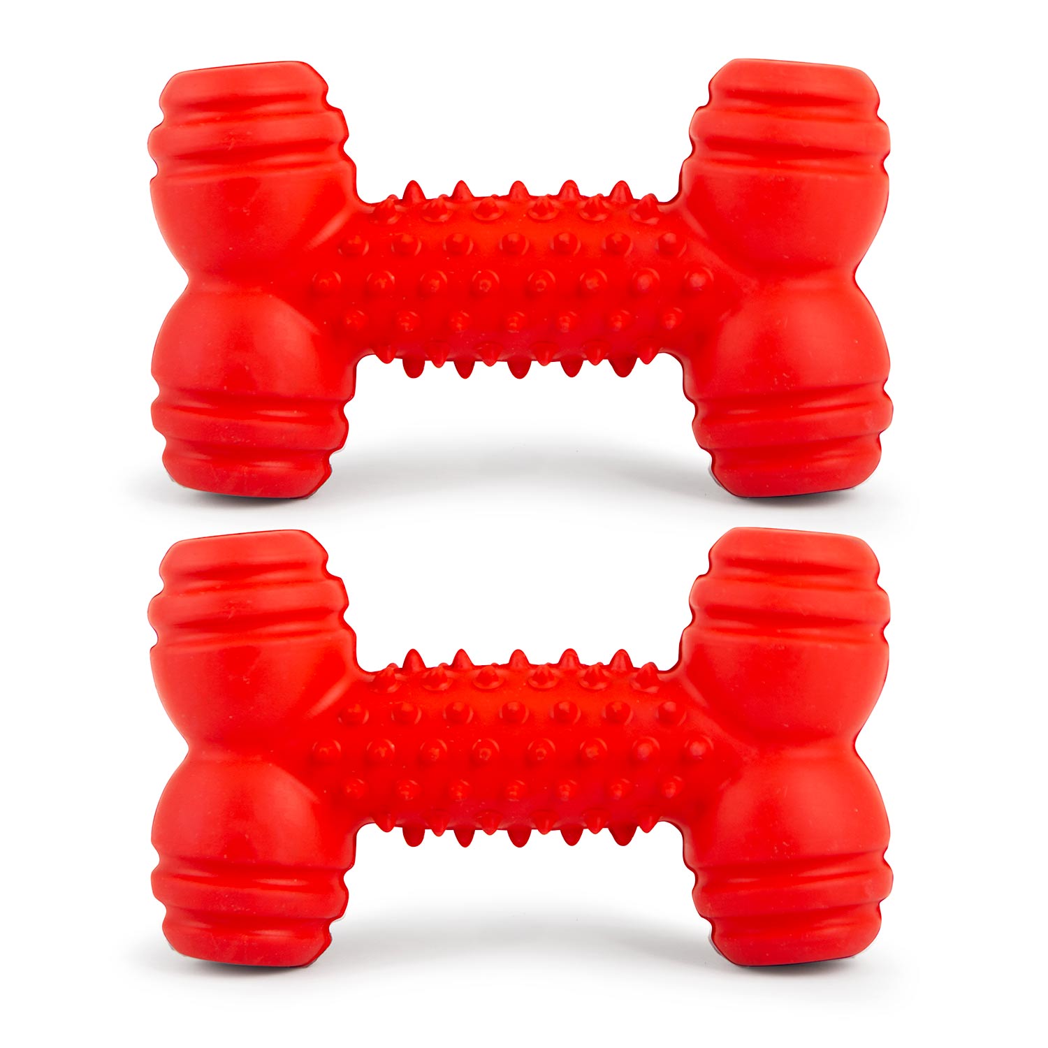 Jeffers Red Dental Bone Natural Rubber Dog Chew Toy for Healthy Teeth and Gums Red Small 2