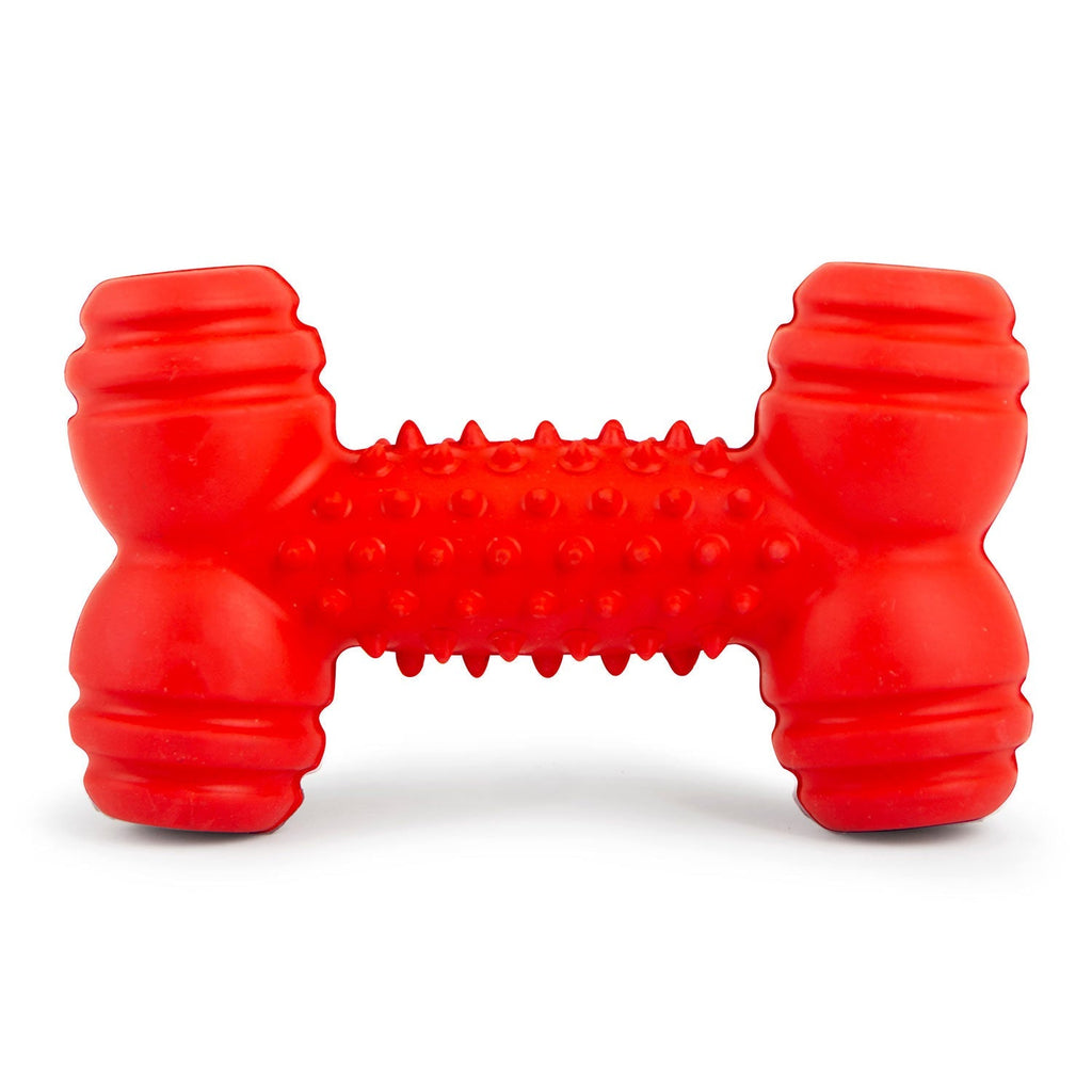 Jeffers Red Dental Bone Natural Rubber Dog Chew Toy for Healthy Teeth and Gums Red Small 1