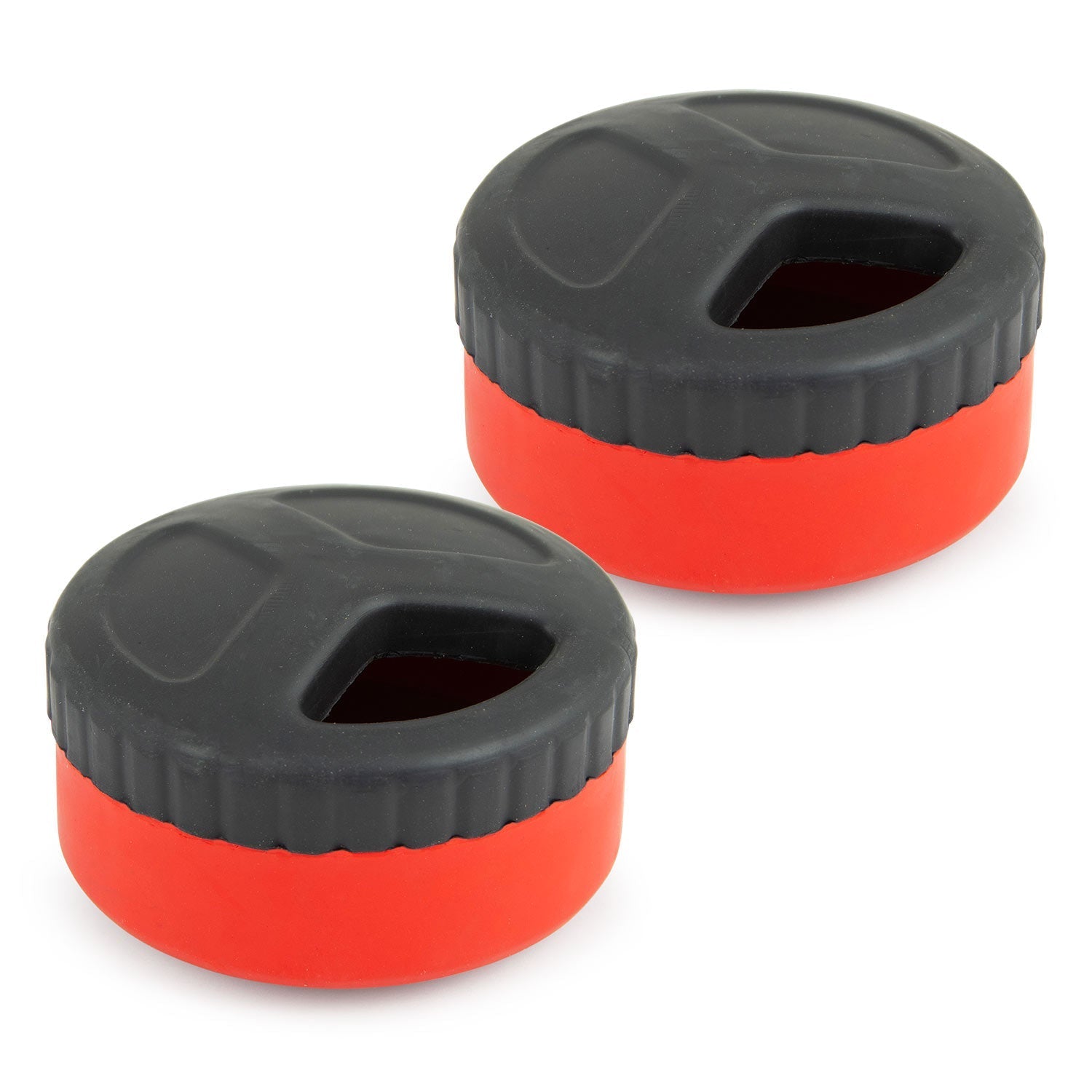 Jeffers Red Hockey Puck Natural Rubber Treat Dispensing Dental Dog Chew Toy Red 2