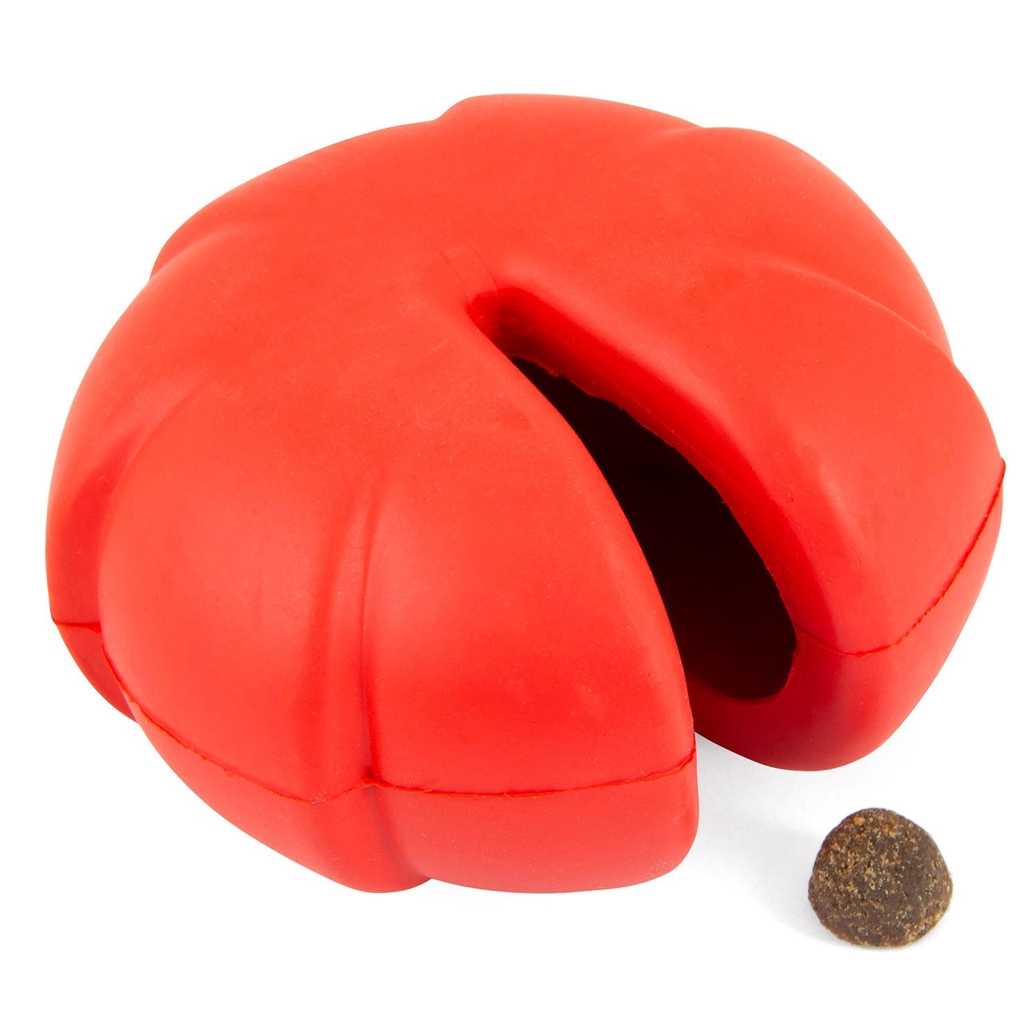 Jeffers Red Millipede Natural Rubber Treat Dispensing Dental Dog Chew Toy Red Medium 1