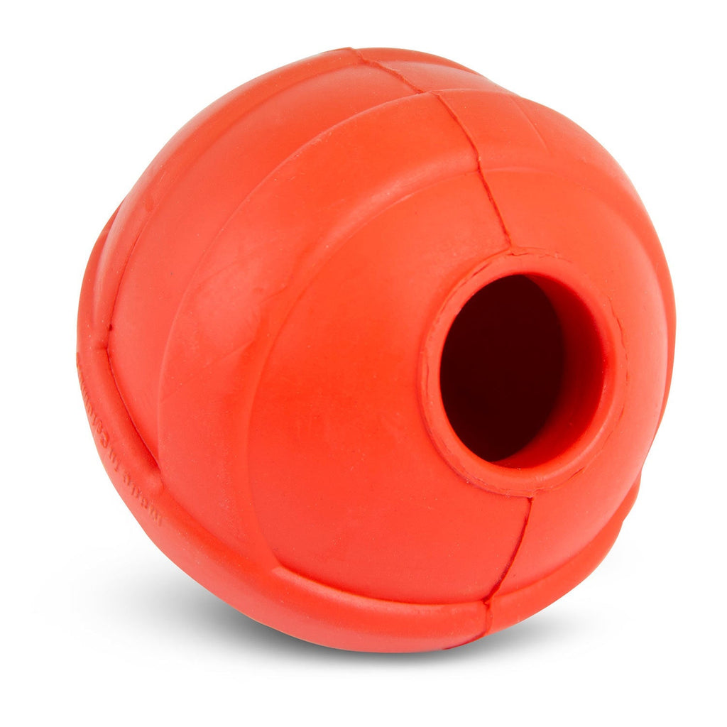 Jeffers Red Orbits Ball Natural Rubber Dental Treat Dispensing Dog Chew Toy Red Medium 1