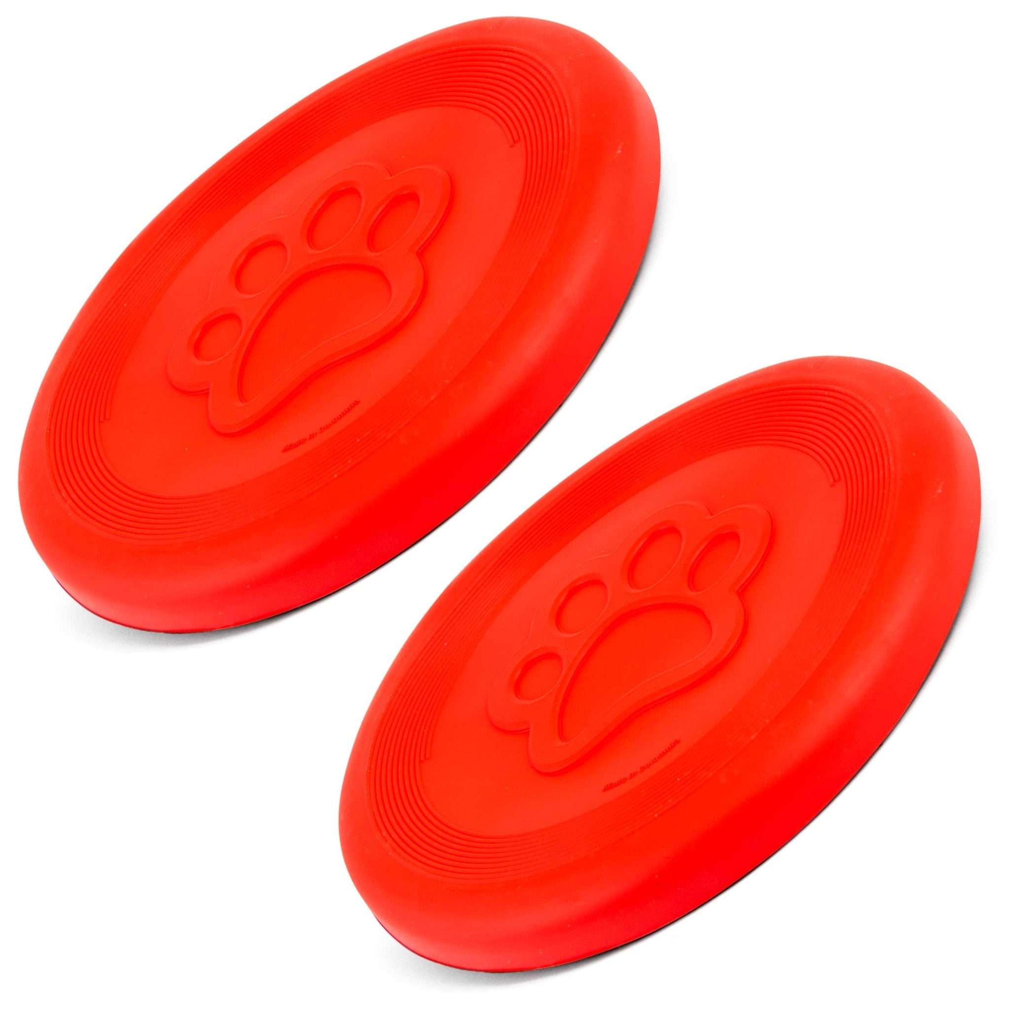 Jeffers Red Paw Frisbee Natural Rubber Dog Toy for Fetching & Chewing Red Medium 2