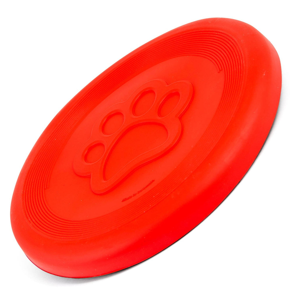 Jeffers Red Paw Frisbee Natural Rubber Dog Toy for Fetching & Chewing Red Medium 1