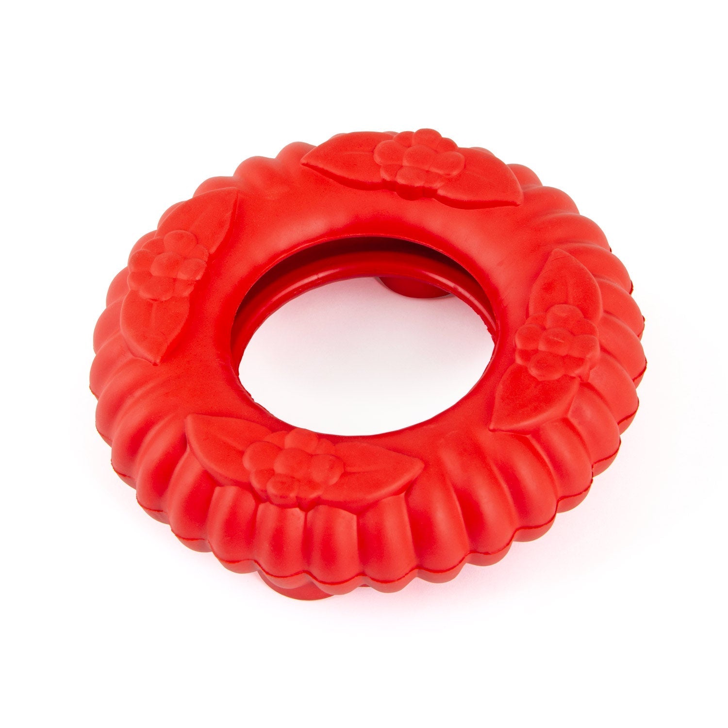Jeffers Red Virgo Tugger Natural Rubber Dog Dental Chew Toy for Interactive or Solo Play Red