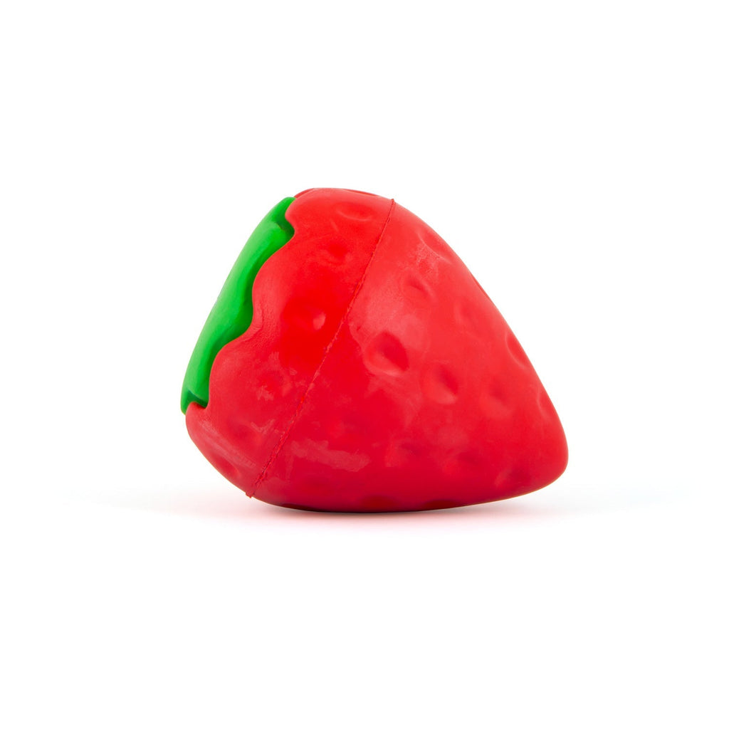 Jeffers Squeaky Strawberry Natural Rubber Dog Dental Chew Toy with Squeaker & Vanilla Scent for Medium Chewers Multi Small 1
