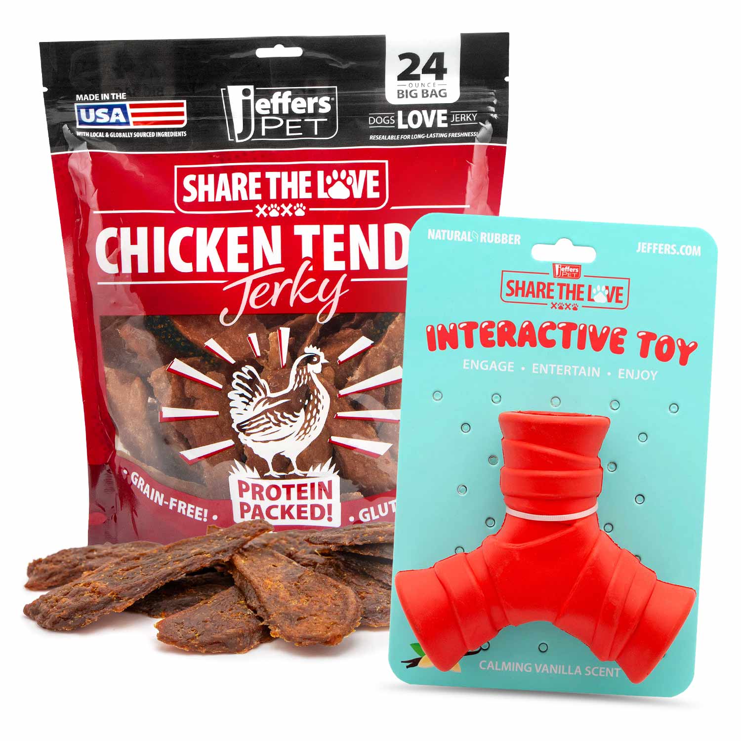 Jeffers Stuffable Dog Chew Toys with Chicken Breast Jerky Treats Kit (1) "Y" 1 ct