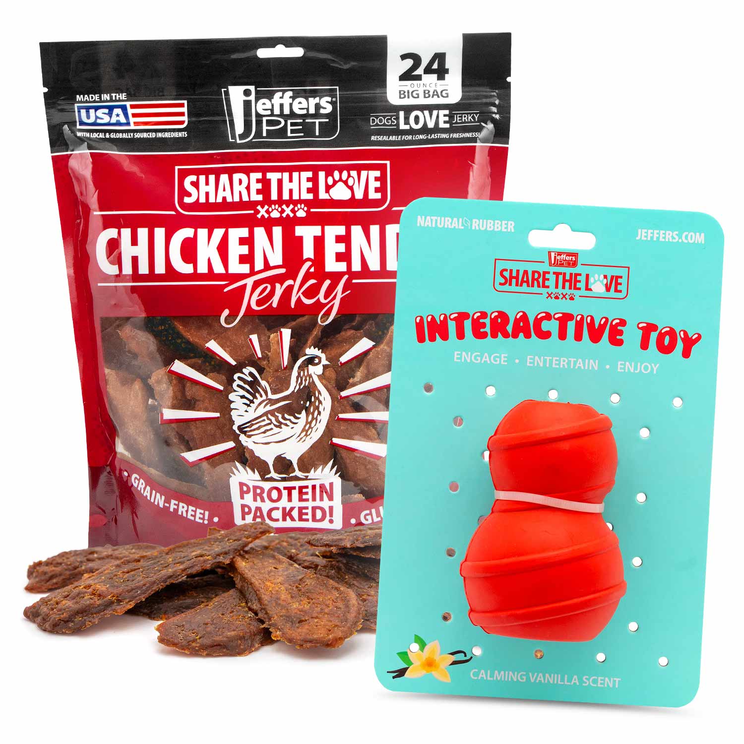 Jeffers Stuffable Dog Chew Toys with Chicken Breast Jerky Treats Kit (1) Classic 1 ct