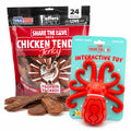 Jeffers Stuffable Dog Chew Toys with Chicken Breast Jerky Treats Kit (1) Octopus 1 ct