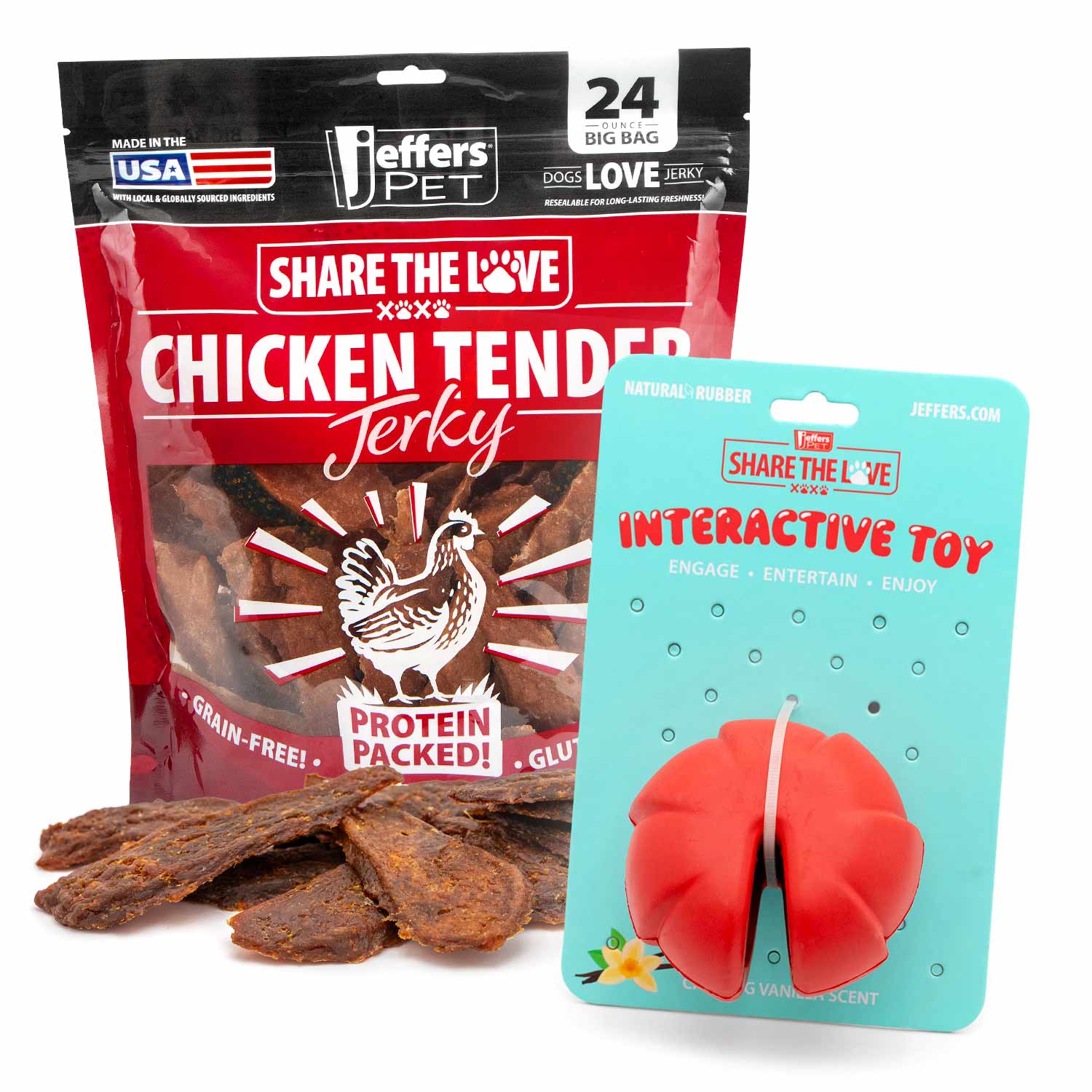 Jeffers Stuffable Dog Chew Toys with Chicken Breast Jerky Treats Kit (1) Large Millipede 1 ct