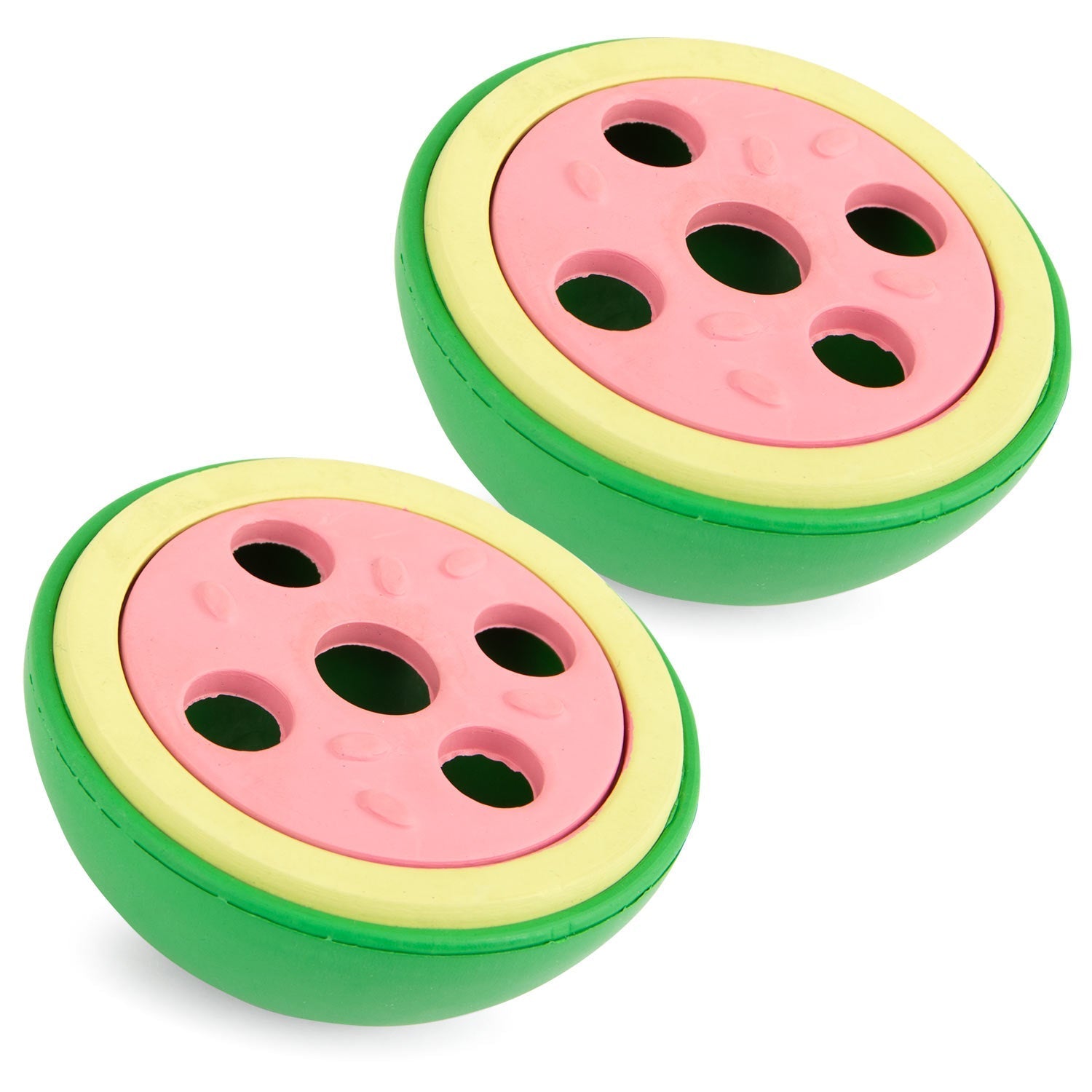 Jeffers Watermelon Natural Rubber Treat Dispensing Dog Dental Chew Toy with Vanilla Scent Multi Small 2