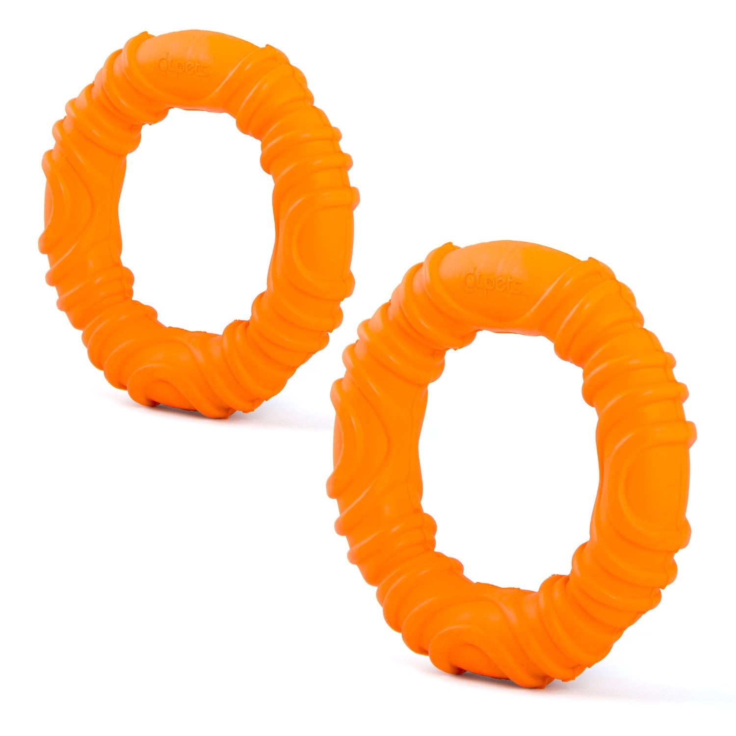 Jeffers Wavy Ring Tugger Natural Rubber Dog Chew Toy for Tug, Fetch & Dental Support Multi Medium 2