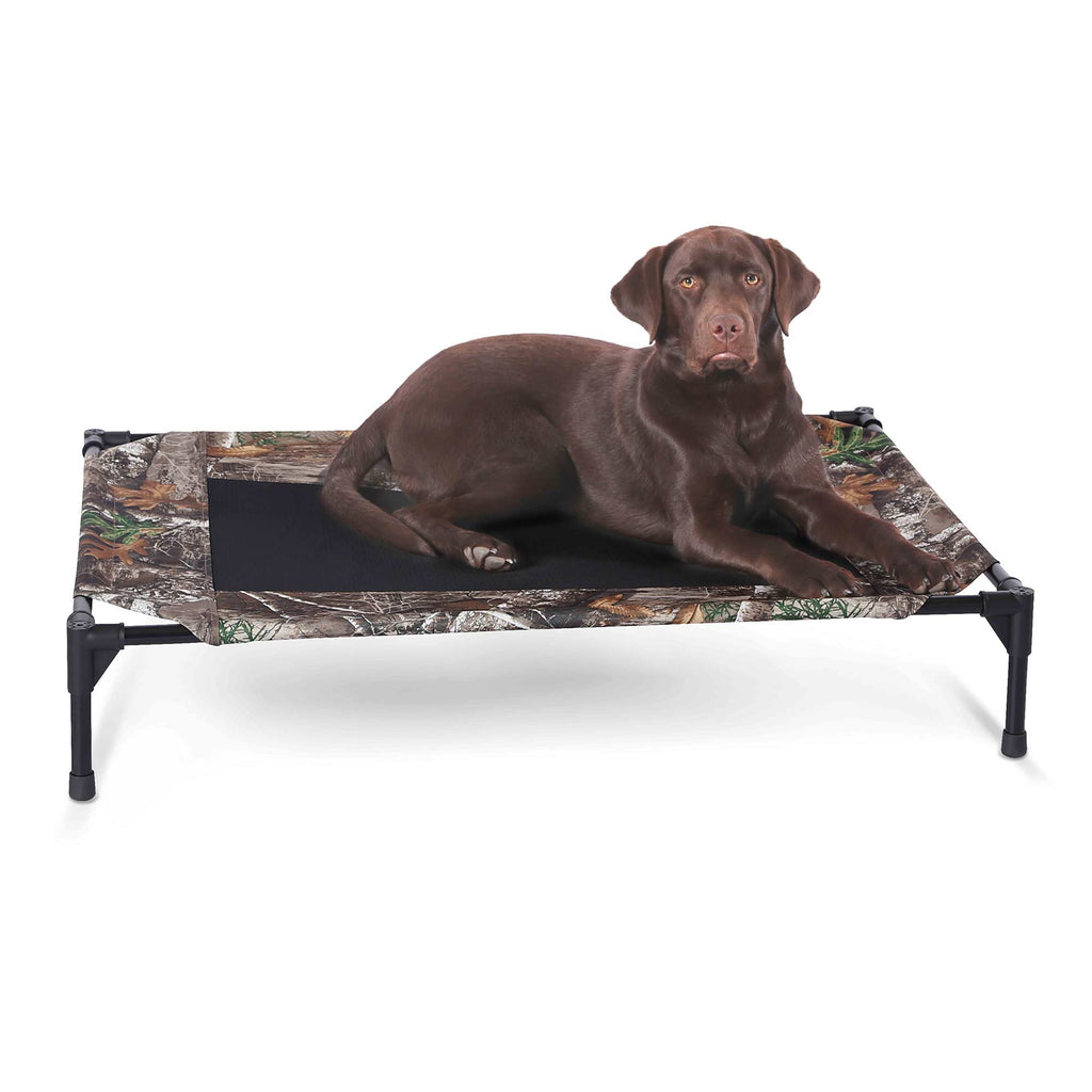 K&H Pet Products Original Pet Cot Elevated Dog Bed, Realtree Edge Camo Black Large