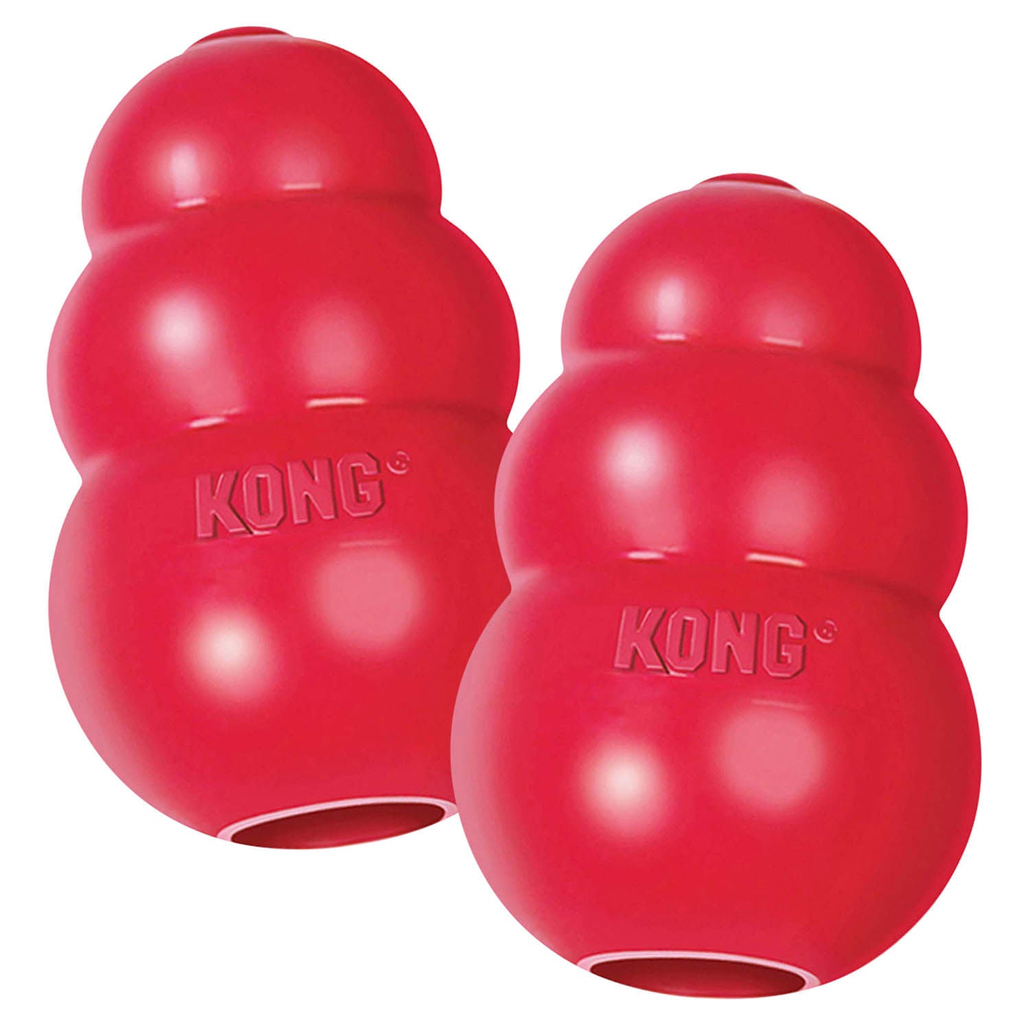 KONG Classic Dog Toy Medium (3.5") Red 2 Pack