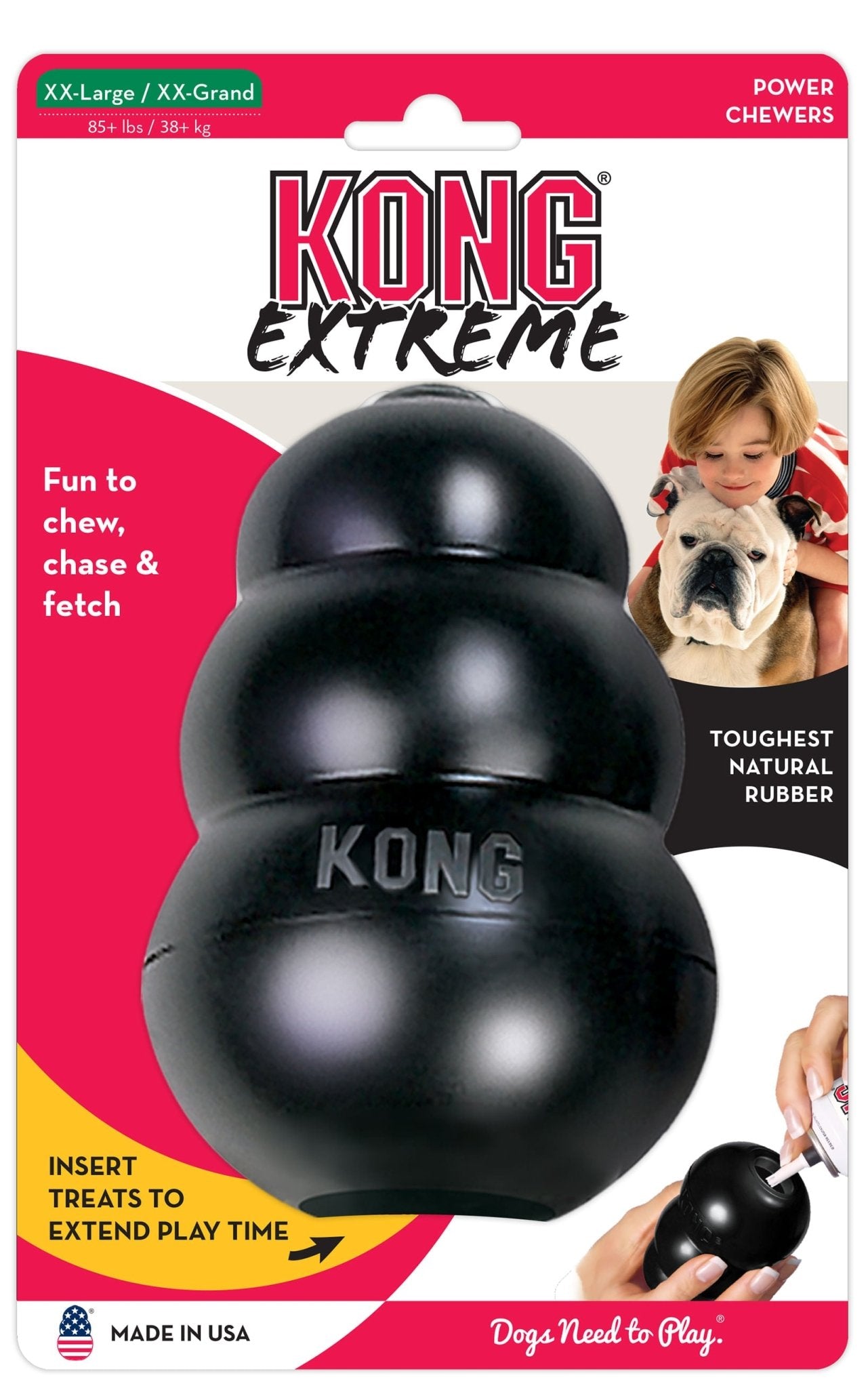 KONG Extreme Treat-Stuffing Dog Toy for Power Chewers XX-Large (6") Black Single