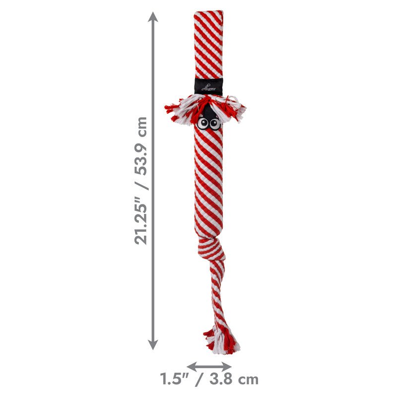 KONG Holiday Scrubz Candy Cane Dog Tug & Fetch Toy