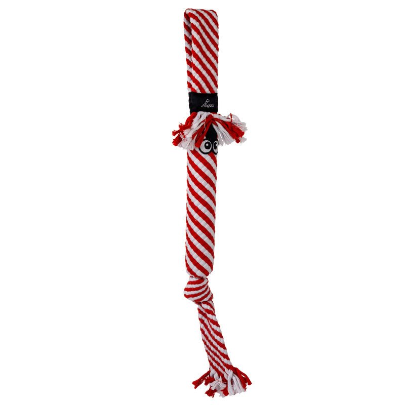 KONG Holiday Scrubz Candy Cane Dog Tug & Fetch Toy
