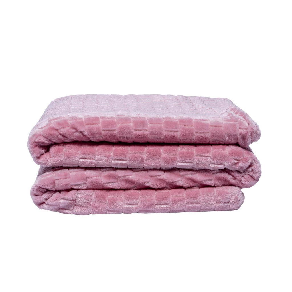Family Textured Luxury Sherpa Pet Blanket (50" x 60") Baby Pink