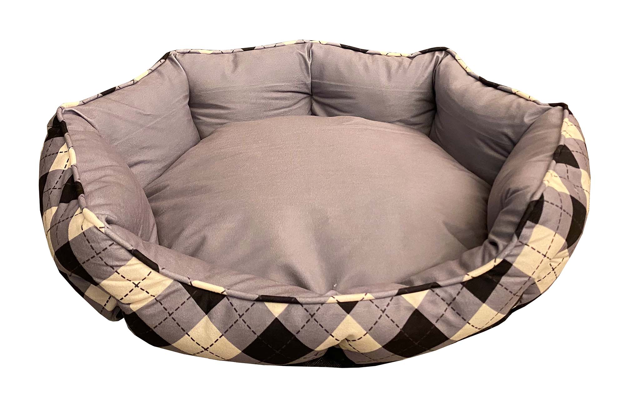 Mink Tufted Euro Cuddler Bed For Dogs & Cats Chiseled & Vanilla Ice Small