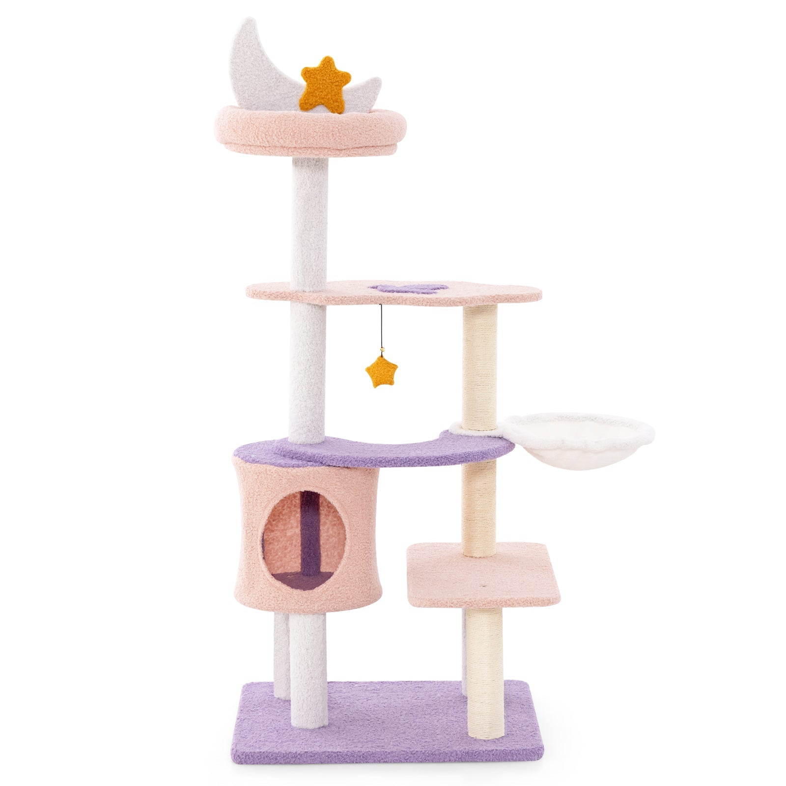 Multi-level Cat Tower with Sisal Covered Scratching Posts S