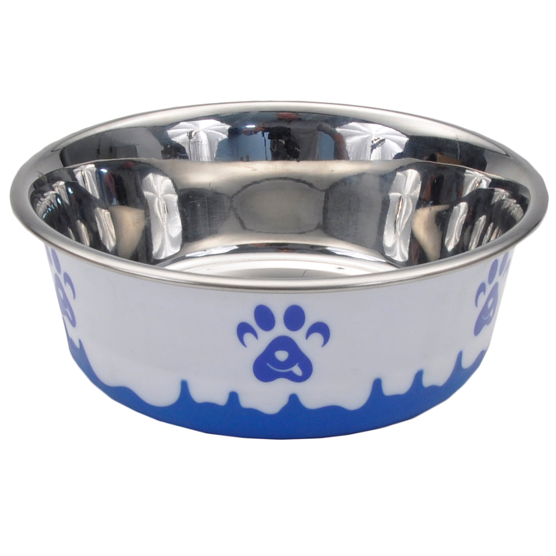 Non-Skid Paw Design Dog Bowls by Maslow, Blue 6.75 Cups