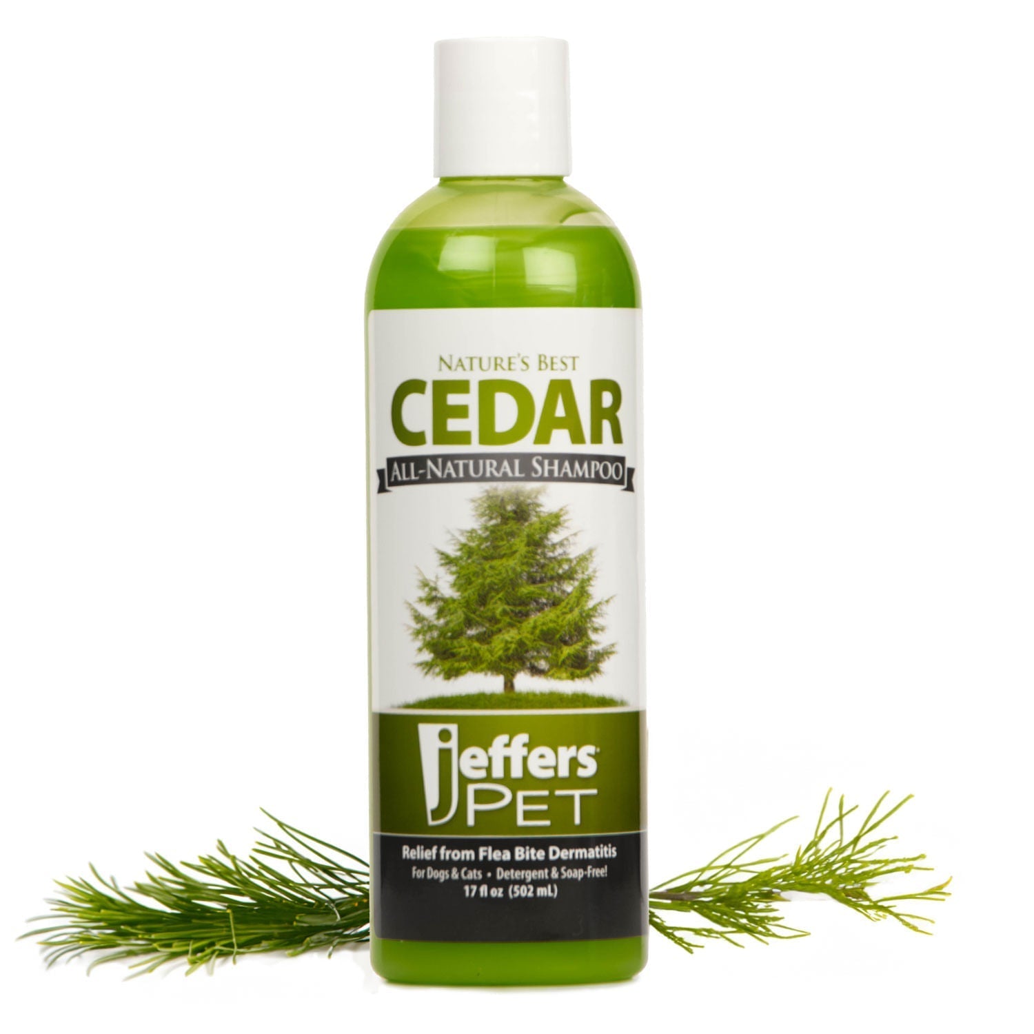 Jeffers Pet Nature's Best Cedar All-Natural Flea Bite Relief Shampoo for Dogs and Cats Cedar 17 oz 1