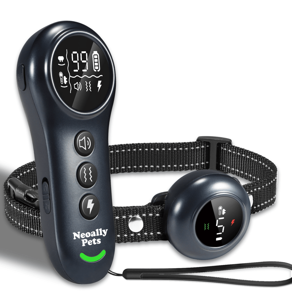NeoAlly 2-in-1 Dog Training & Bark Control Collar – 3000FT Remote, IP67 | 5–150lbs Black