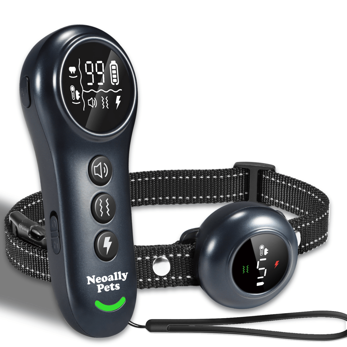 NeoAlly 2-in-1 Dog Training & Bark Control Collar – 3000FT Remote, IP67 | 5–150lbs Black
