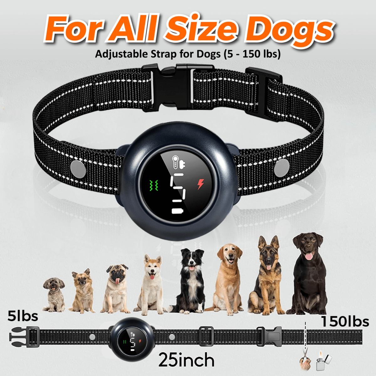NeoAlly 2-in-1 Dog Training & Bark Control Collar – 3000FT Remote, IP67 | 5–150lbs