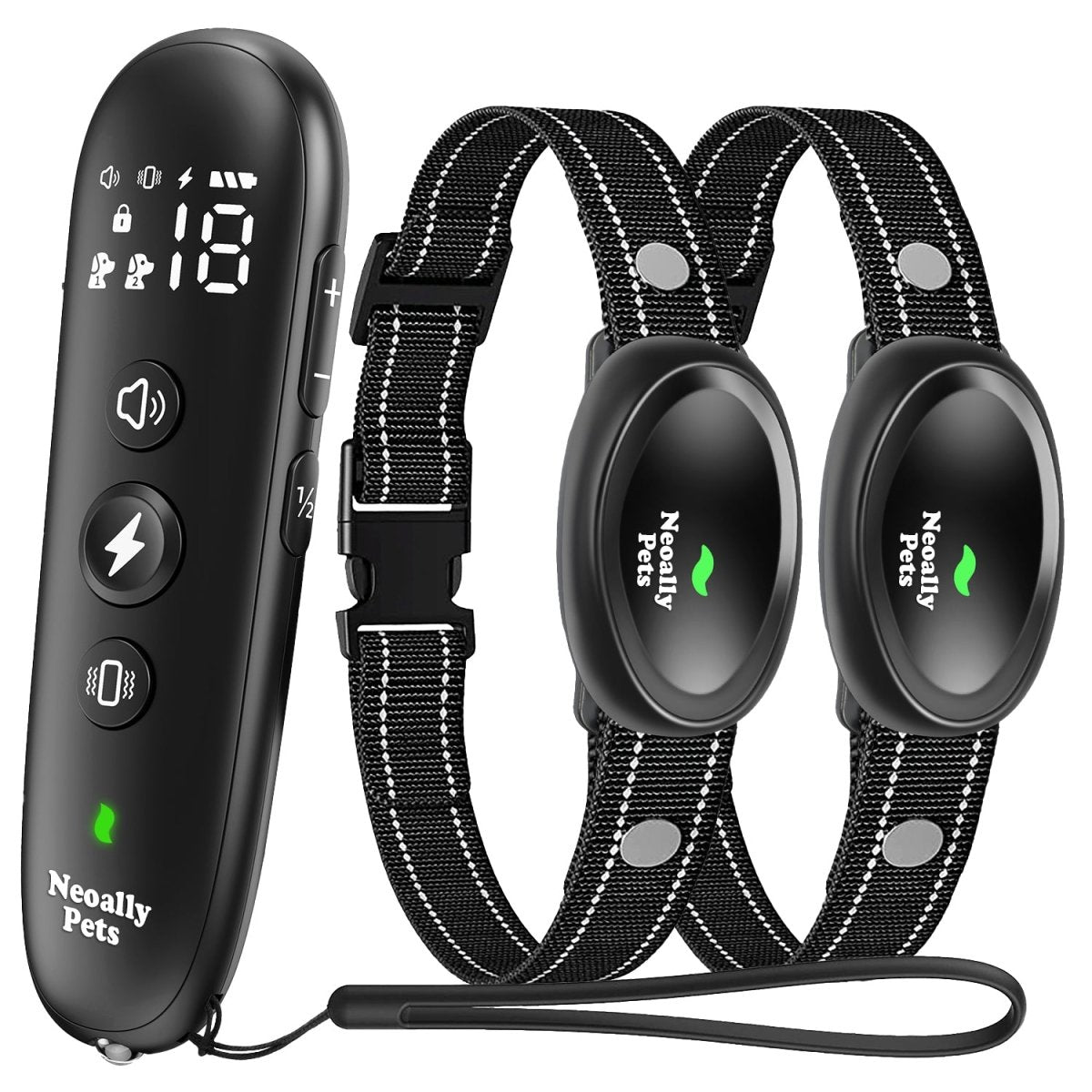 NeoAlly Remote Dog Training Collar for 8-150lbs Dogs | Rechargeable, Waterproof, 3 Training Modes, Security Lock, LED Anti-Lost Lights 2 Collars