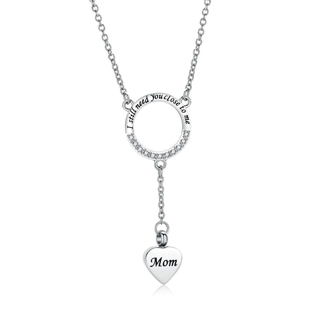 Mom Cremation Ashes Necklace Pendant