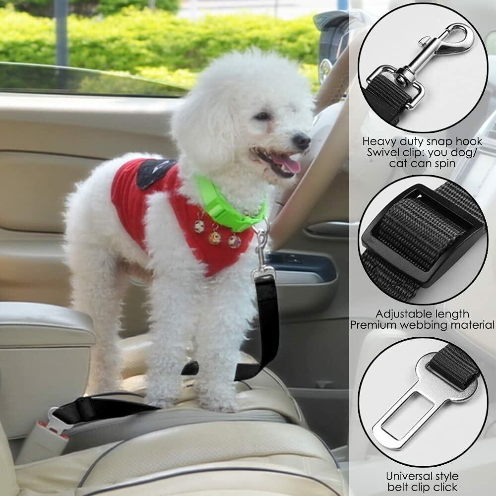 ELLOY Adjustable Pet Car Seat Belt Dark Blue Nylon Safety Harness