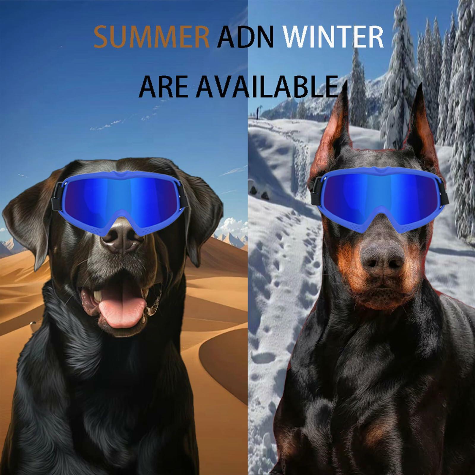 GDSanlian Dog Sunglasses UV-Proof Windproof Adjustable Strap Black Red L