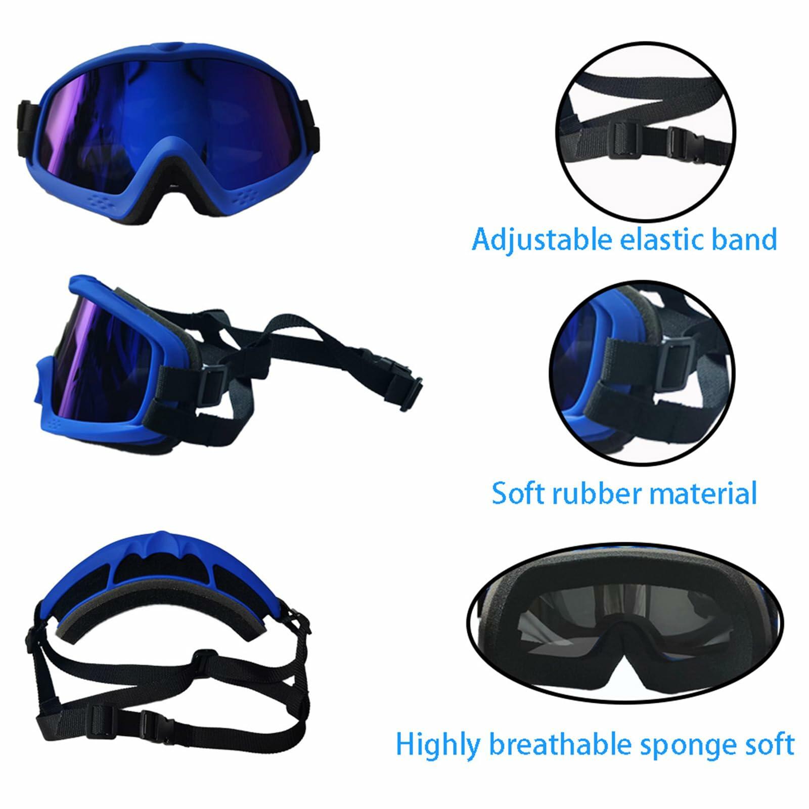 GDSanlian Dog Sunglasses UV-Proof Windproof Adjustable Strap Black Red L