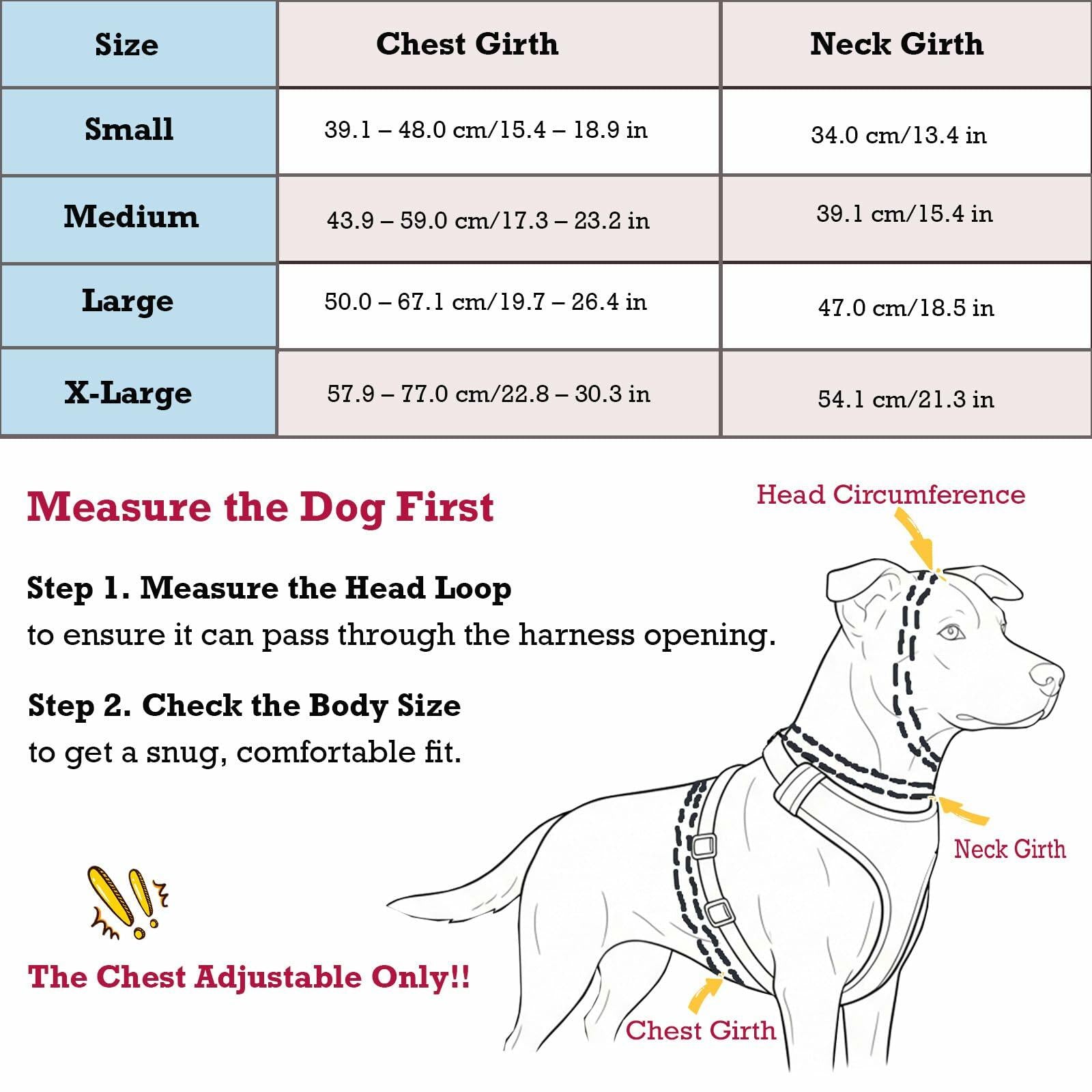 Kumihigh Yellow Dog No Pull Padded Escape Proof Harness XL Vibrant Color