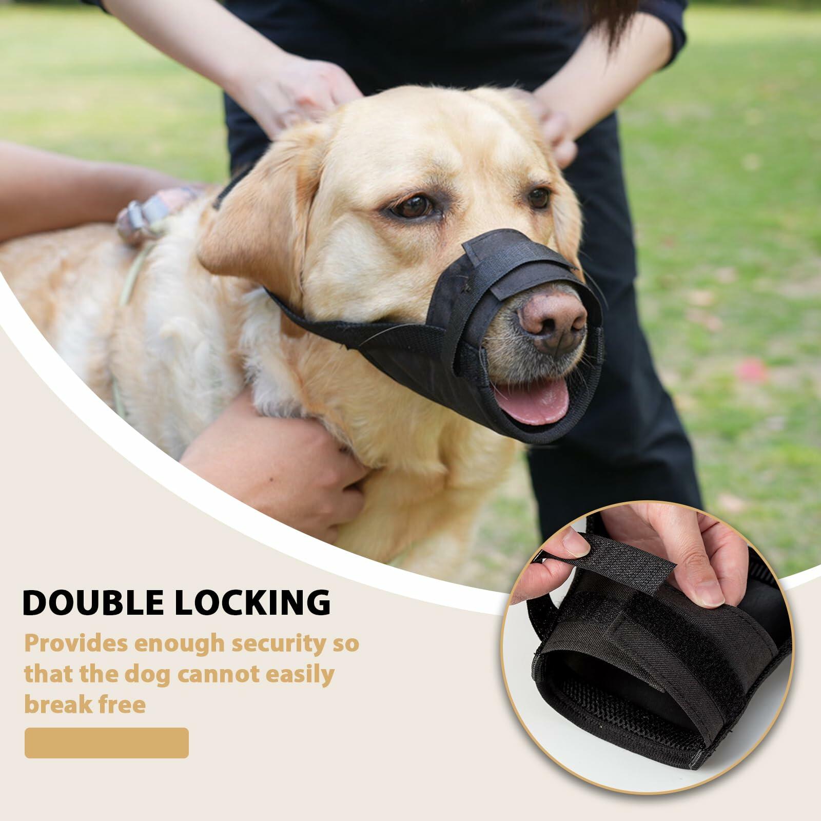 Herrypiggy Dog Muzzle Oxford Breathable Mouth Cover Prevent Biting Khaki Size XS