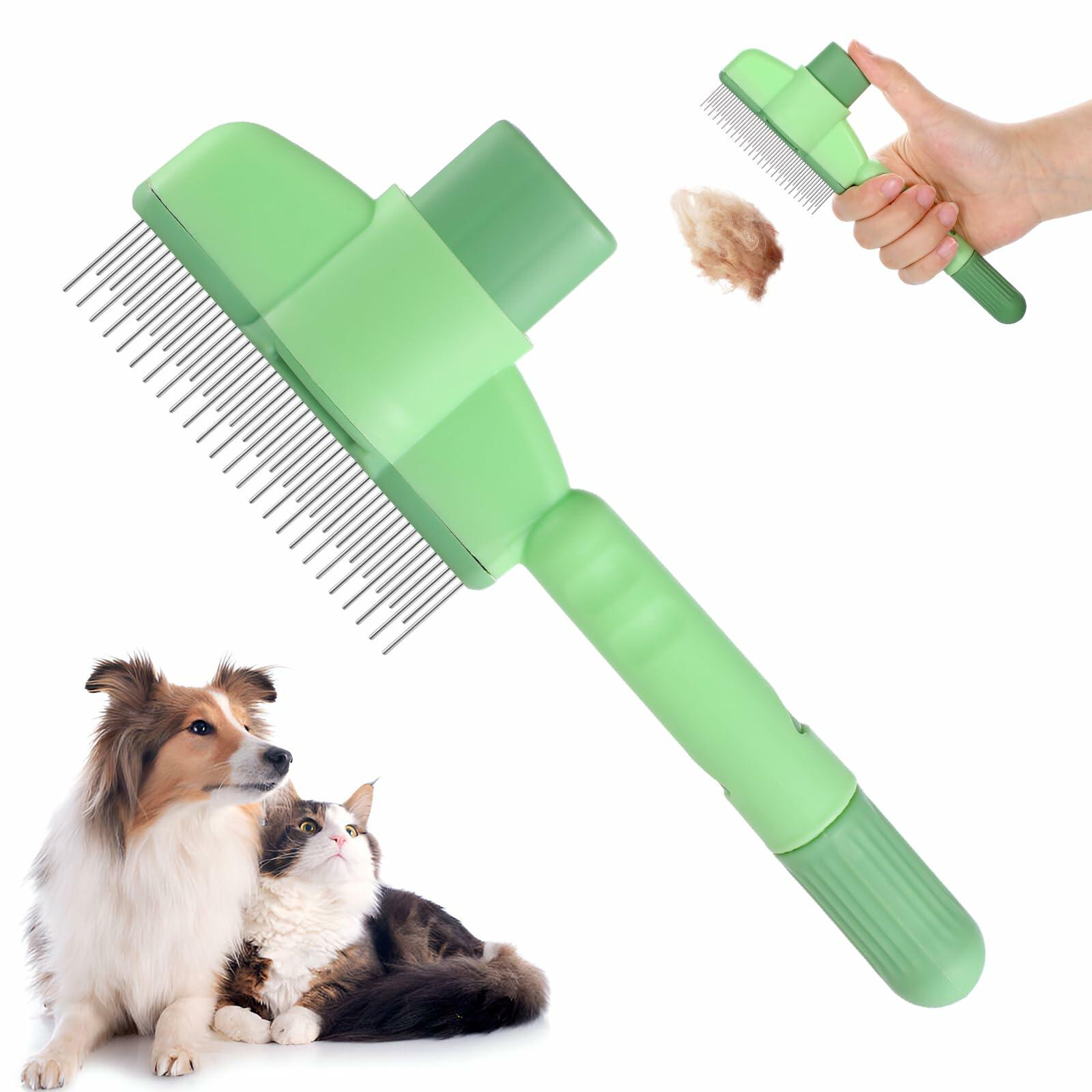 LIQWEI 2Pcs Flea Comb Cat Dog Hair Removal Brush Grooming Short Long Hair