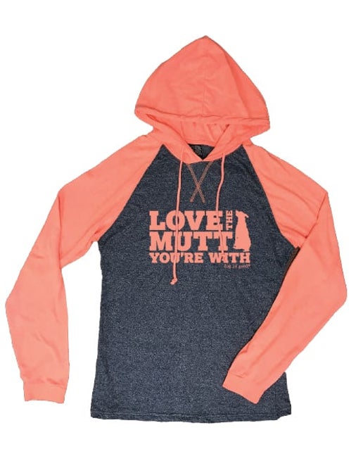 Love The Mutt You’re With, unisex, coral Dog is Good Hooded T-shirt Medium