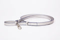 Dog Leash-Small, Metallic Ostrich Silver Ostrich
