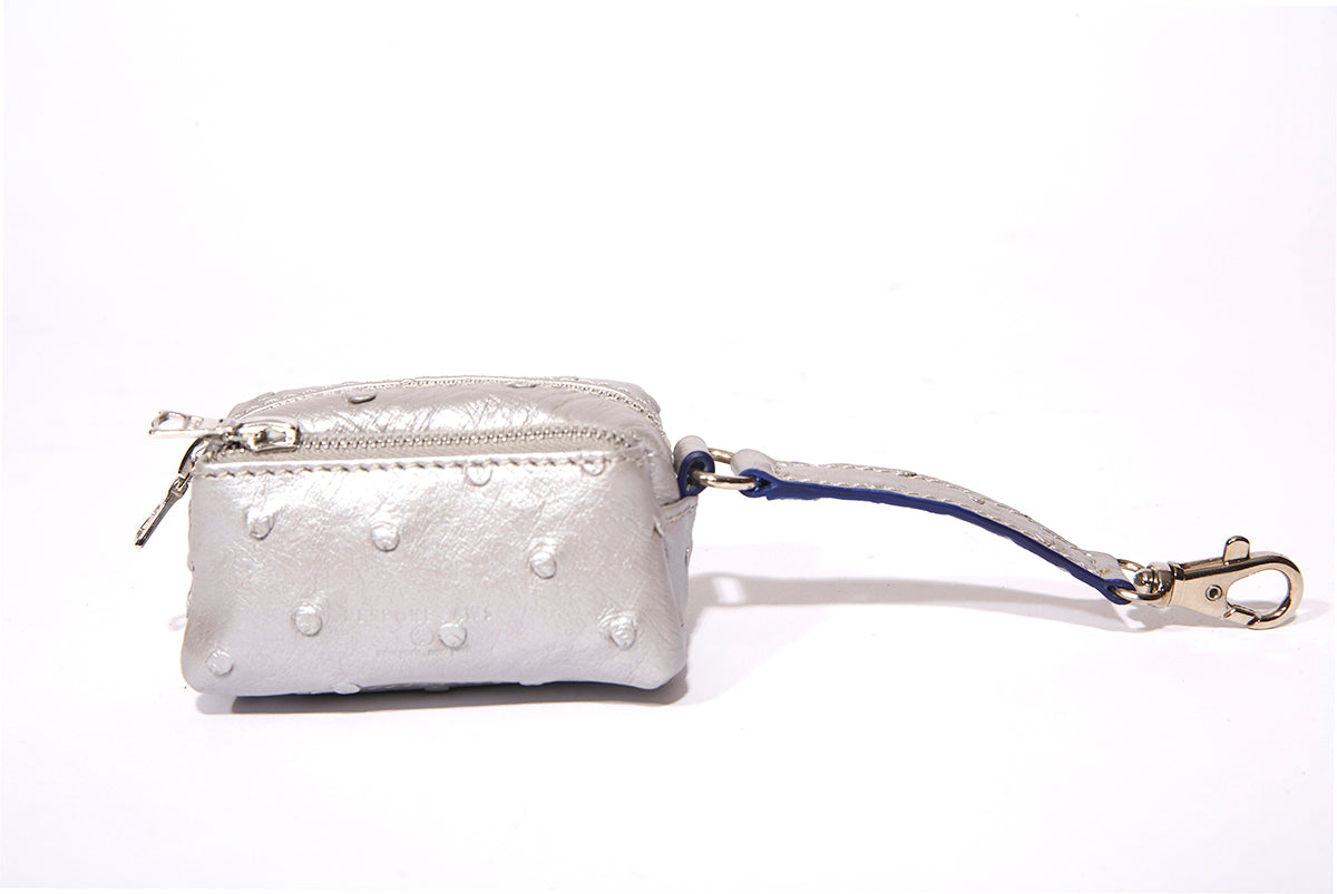 Waste Bag Dispenser; Ostrich Silver Ostrich
