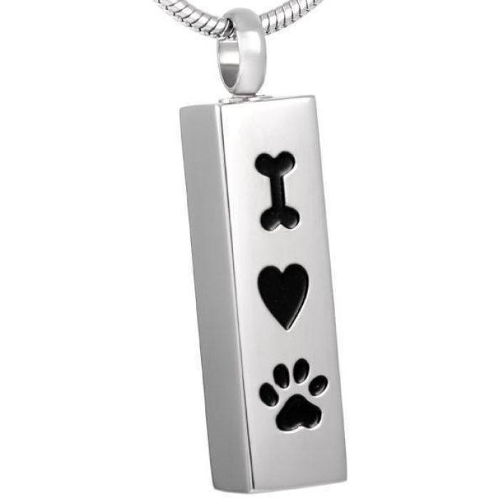 I Love Paw Pet Ashes Necklace Pendant